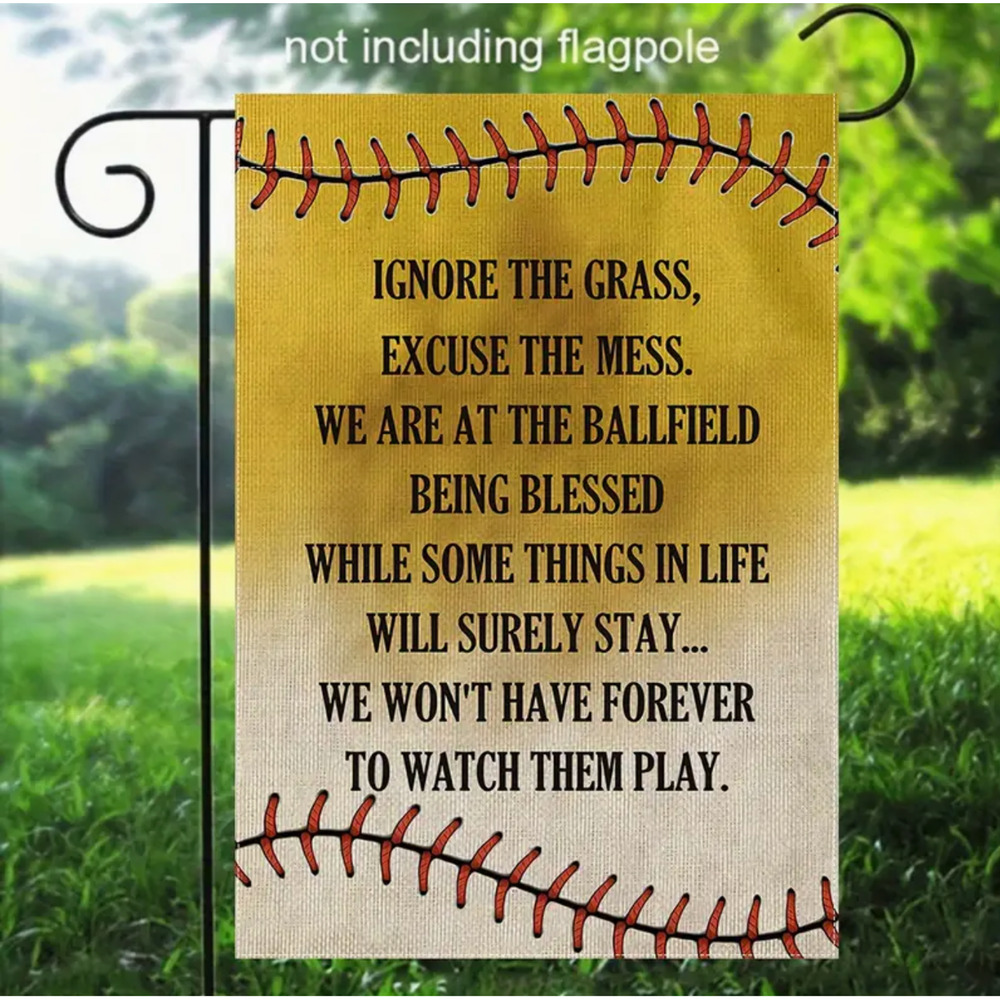 Baseball/Softball Family Garden Flag, 12x18in, Double-Sided, 12x18", Linen Blend